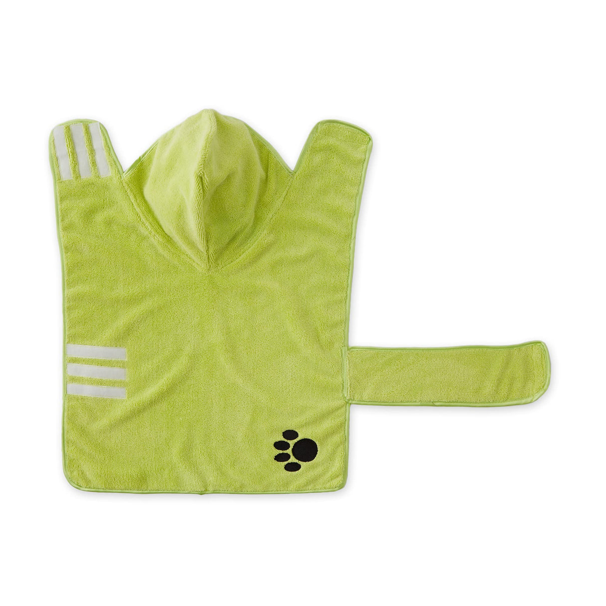 Bone Dry Pet Robe Collection, Embroidered Absorbent Microfiber Bath Robe with Adjustable Closure, for Dogs & Cats, Medium, Lettuce Green