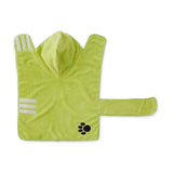 Bone Dry Pet Robe Collection, Embroidered Absorbent Microfiber Bath Robe with Adjustable Closure, for Dogs & Cats, Medium, Lettuce Green