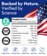 Pawfect Mobility Glucosamine Chews for Dogs - Hip & Joint Health Supplement Chews w/Omega-3, Chondroitin, MSM - Made in USA - Joint Pain Relief - Hip & Joint Care - 120ct