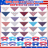 Chicingyou 108 Pcs Veterans Patriotic Dog Bandanas Bulks Star Stripe Adjustable Bow Ties for Dogs USA Flag Bowknot Triangle Scarf Kerchief for Pet Cat 4th of July Memorial Grooming Outfit