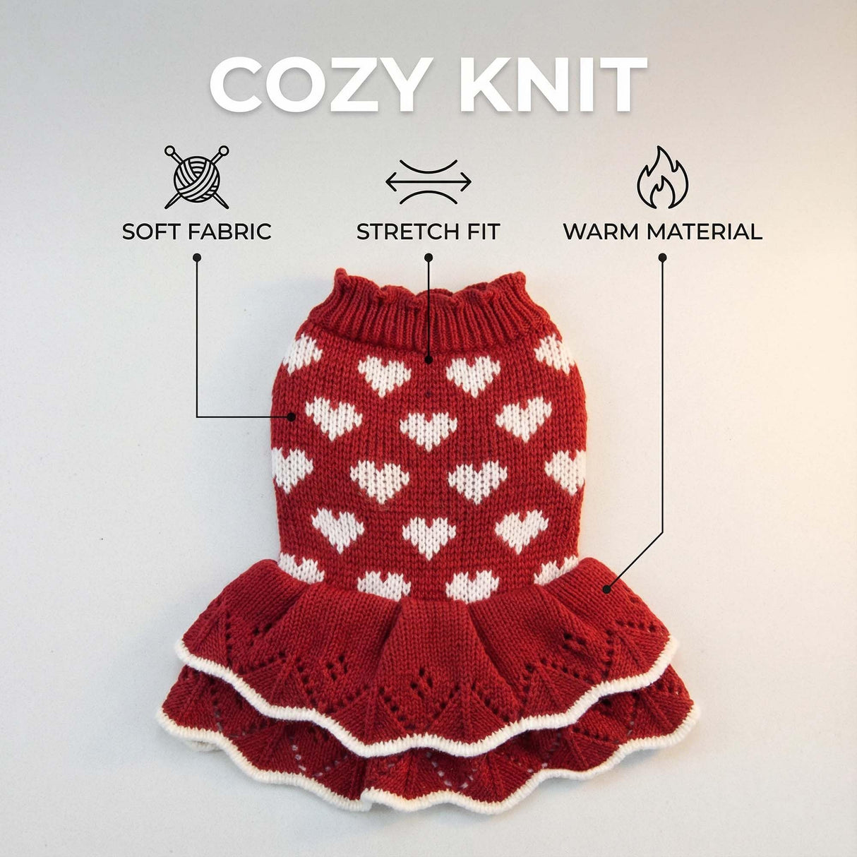 MuYaoPet Small Dog Sweaters Girl Red Winter Warm Dog Christmas Dress Costume Clothes Dachshund Chihuahua Corgi (Red, XL)