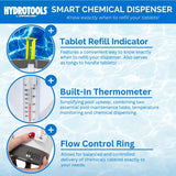 SWIMLINE HYDROTOOLS Smart Chlorine Floater Dispenser for Above Ground & Inground Pools Spas W/Thermometer | Tablet Refill Indicator & Tongs | Large Adjustable Floating 3-Inch Chlorine Bromine Tabs