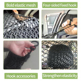 Car Dog Barrier Net, Hook Up Elastic Envelope Luggage Net (47.24" x 33.85") Dual Layer Safety Net for Pet Dog Vehicle Universal Mesh Barrier Guard Blocks Access to Car Front Seats Organiser Bag