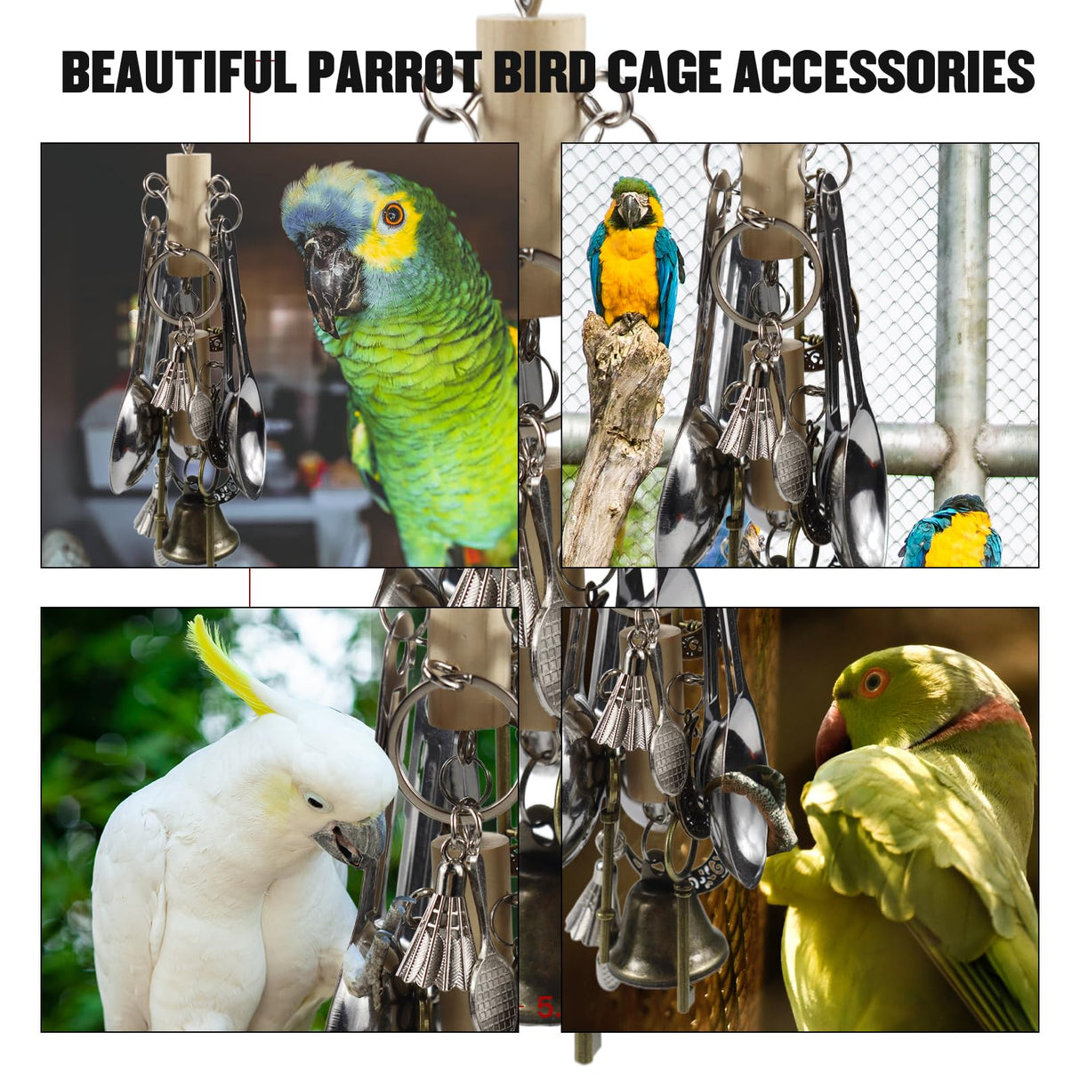 Bird Hanging Chew Toys: Macaws, African Greys, Cockatoos, Amazon Parrots & Lovebirds