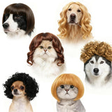 6pcs Fun Dog Wigs Suitable for Cat and Dog Cosplay Pet Wigs and Costumes Perfect for Christmas and Party Decorations