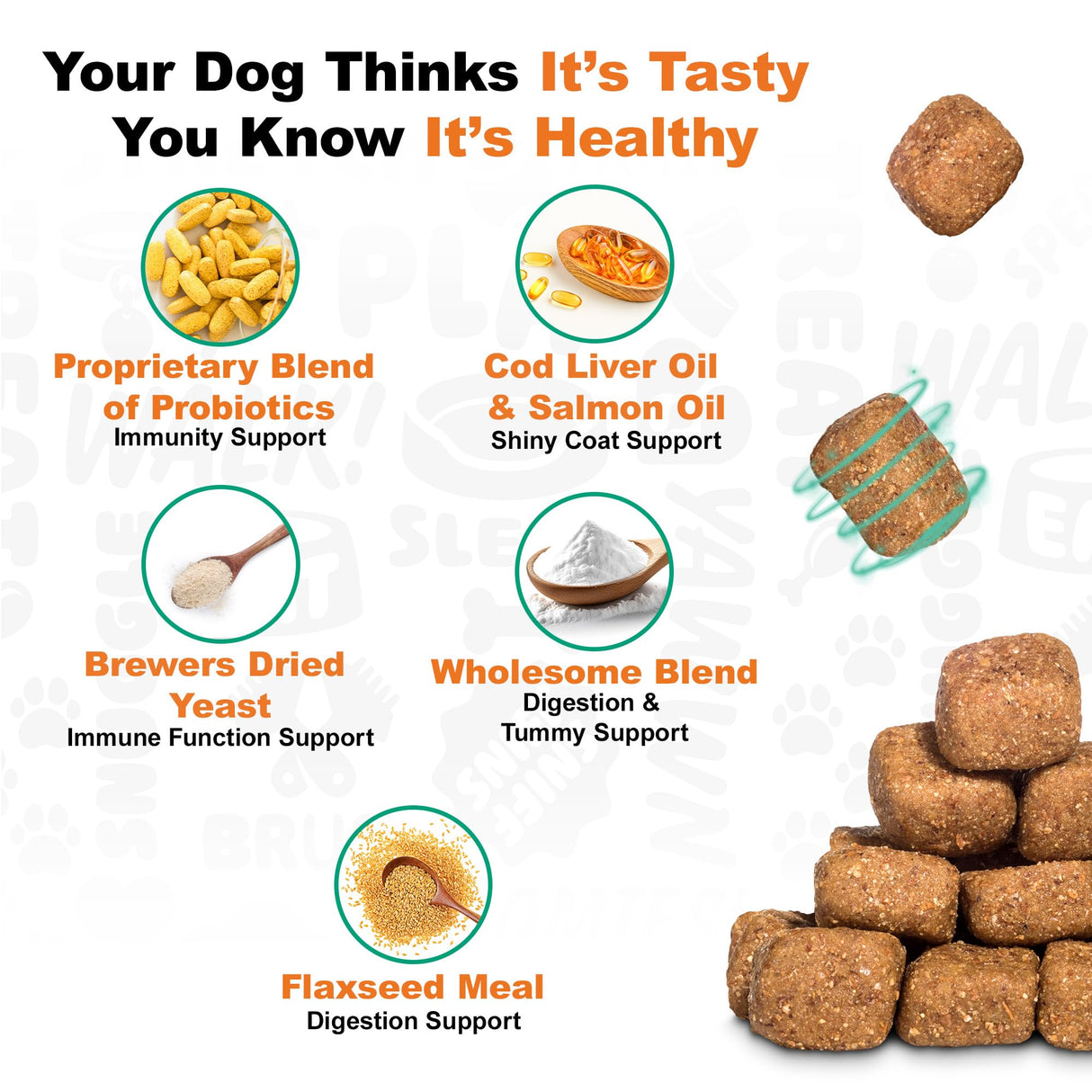 Doggie Dailies Probiotics for Dogs - Advanced Dog Probiotics with Prebiotics - Promotes Digestive Health - Supports Immune System and Overall Health (Pumpkin) 225 Soft Chews