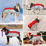 Petglad Dog Coat, Waterproof Ripstop Dog Winter Jacket with Leash Hole, Reflective Adjustable Warm Pet Fleece Snow Sweater for Small Medium Large Dogs - Red, XL