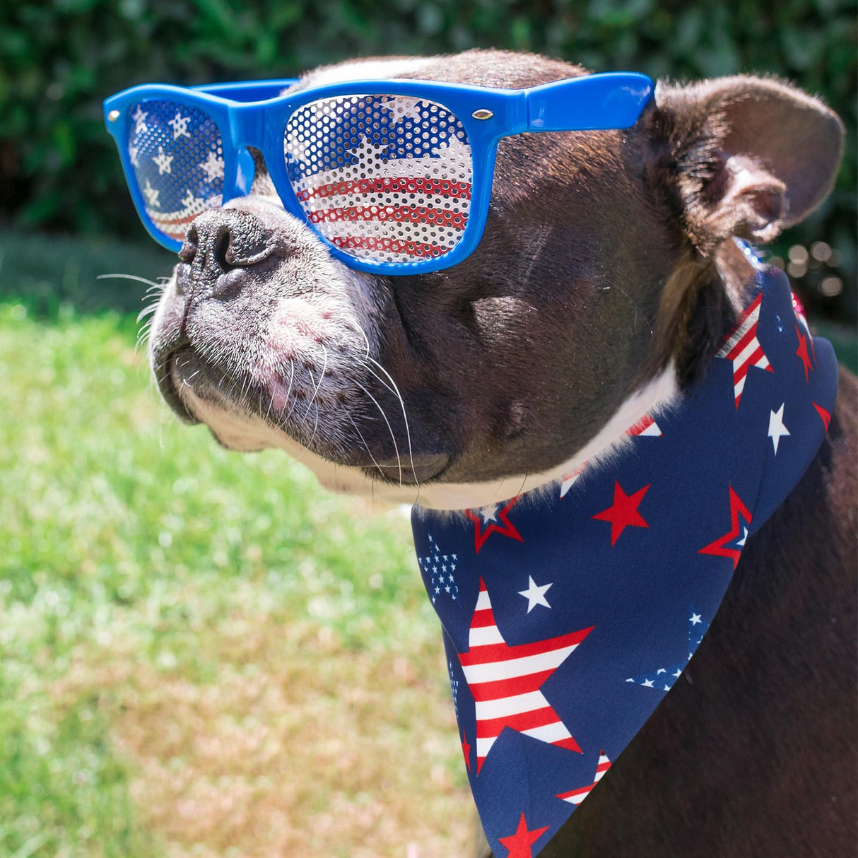 Sanwuta 48 Pcs 4th of July Dog Bandanas for Pets Dog Bandanas Gifts Independence Day Scarf Washable Triangle American Flag Patriotic Puppy Bibs Adjustable Kerchief for Pet Accessories Washable Scarves