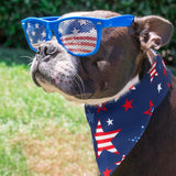 Sanwuta 48 Pcs 4th of July Dog Bandanas for Pets Dog Bandanas Gifts Independence Day Scarf Washable Triangle American Flag Patriotic Puppy Bibs Adjustable Kerchief for Pet Accessories Washable Scarves