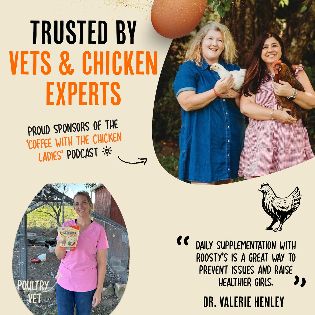 Roosty's Gold Dust Daily Egg Booster - Golden Yolks and Stronger Shells - All Natural Omega-3 Rich - US Made Chicken Supplement - Chicken Health Supplies