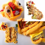 Chinese Lion Dance Dog Costume, Chinese New Year Dog Outfit, Spring Festival Dogs Costume Clothes Hoodies Coat for Small Dogs (Yellow, Medium)