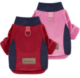 Mosucoirl Dog Fleece Sweater Hoodie Pet Warm Coats Cotton Sweatshirts Winter Clothes Puppy Pullover Jacket Dog Jumpsuit for Small Medium Dogs Cats Teddy Poodle Chihuahua (Red&Pink, 2XL)