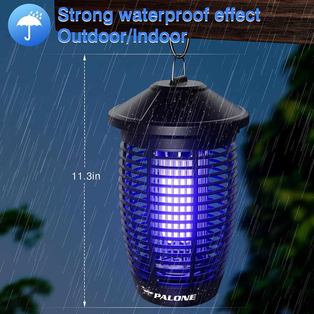 PALONE Electric Bug Zapper for Outdoor/Indoor, 4500V 20W Mosquito Indoor, Waterproof Mosquitos Killer Outdoor, Fly Home Garden Back Yard Patio