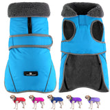Dogcheer Dog Coat, Waterproof Dog Jacket Reflective Pet Winter Coat with Adjustable Hook & Loop, Christmas Puppy Fleece Jacket Warm Turtleneck Snowsuit for Small Medium Large Dogs - Sky Blue, L