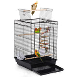 Yaheetech Open Play Top Travel Bird Cage for Conure Sun Parakeet Green Cheek Conure Lovebird Budgie Finch Canary, Small-Size Travel Portable