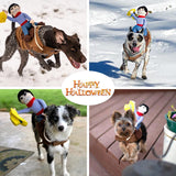 DELIFUR Dog Halloween Costume Funny Dog Cowboy Riding Costume Pet Costume Cat Suit Cowboy Rider Style for Small Medium Large Dogs (Cowboy, Medium)