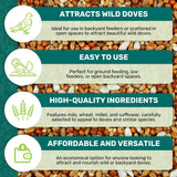 Dove Mix 5 Lbs, Dove Food, Premium Dove Bird Seed, Nut Free Mix Feed for Dove, Nutrient-Rich Mixed Birdseeds, Supports Daily Energy Growth & Healthy Balanced Diet, Bird Seed for Outside Feeders