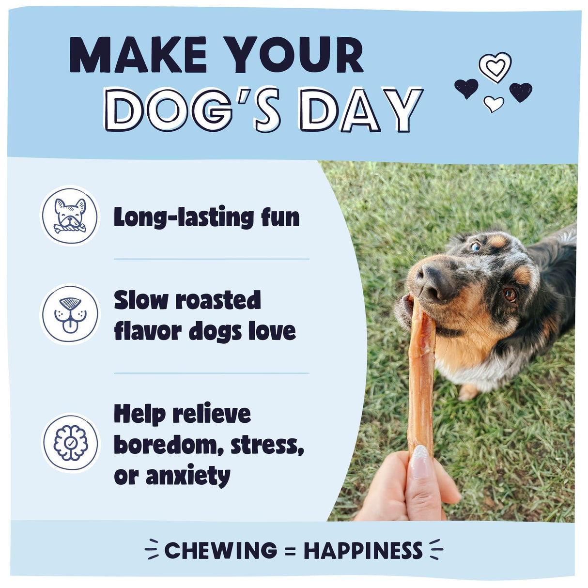 Pawstruck Natural 5-8" Bully Sticks for Dogs - Best Long-Lasting, Rawhide-Free, Low Odor Dental Chew Treat - Healthy Single Ingredient, 100% Real Beef - 8 oz Bag - Packaging May Vary