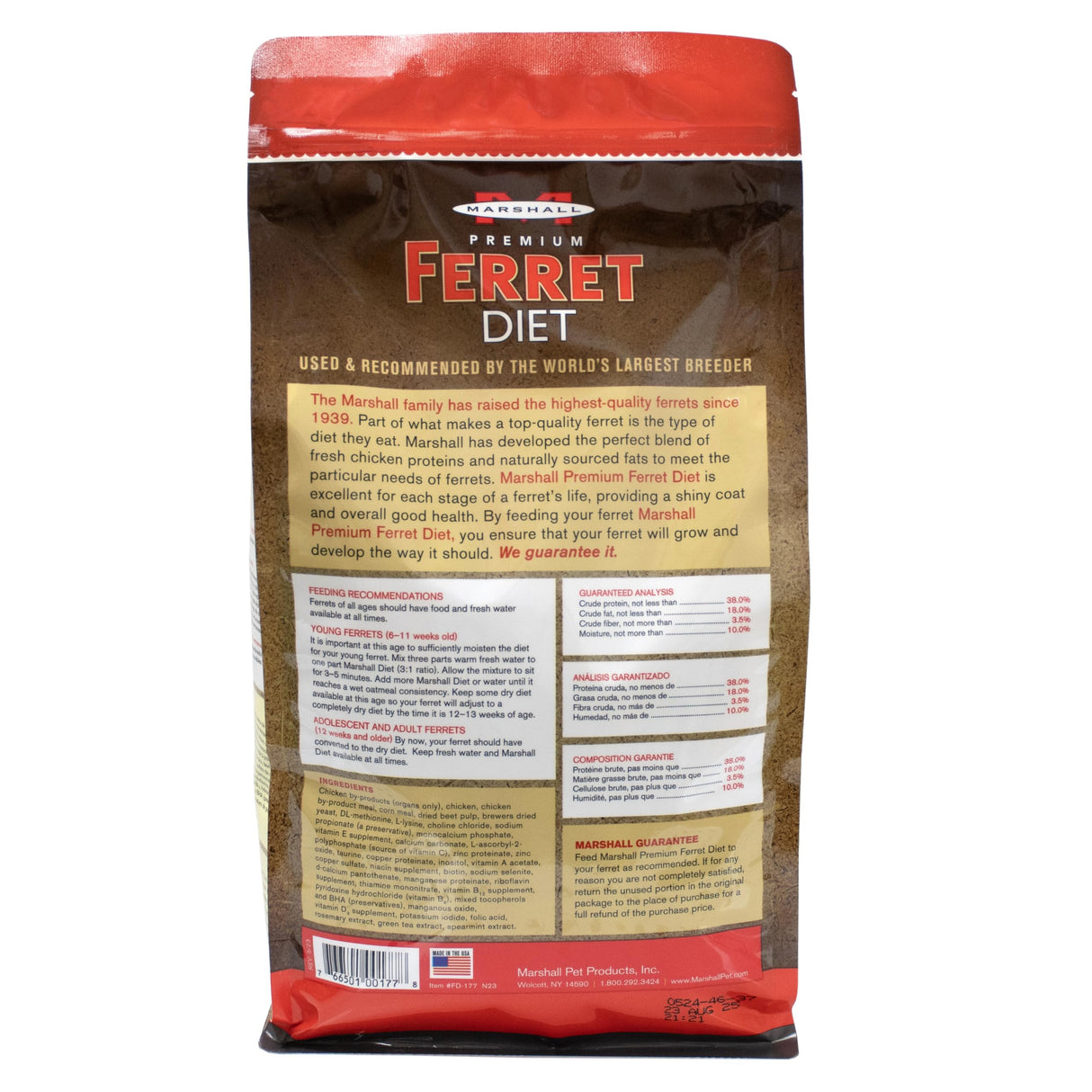 Marshall Premium Ferret Diet 4 Pound Food Bag Pellet