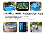 ShockGuard GFCI Replacement Plug Assembly 3-Prongs for Pressure Washer, Inflatable Pool Pump, Above Ground Plug-n-Play hot tub