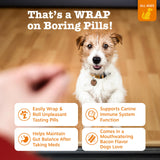 Zesty Paws Pill Wrap Probiotic Paste for Dogs - Immune & Digestive System Support - Bacon Flavor - with DE111 Bacillus subtilis - Pockets Any Pill, Tablet & Capsule for Your Dog - 4.2oz - 60 Portions