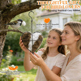 Handmade Alpaca Fiber Bird Nesting Heart, Birds Nests Material Holder, Hummingbird Houses Nest Boxes, Winter Tree Shelter for Wild Birds, Gifts for Outside Garden Art Birdhouse, Birds Lovers (1)