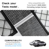 CYBERBEANS (4 Pack) HEPA Carbon Air Filter Kit Compatible with Tesla Model Y, Carbin Air Conditional Replacement with External Intake Activated Carbon 2020-2024/2025/2026 Juniper Accessories