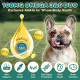 Probiotics for Dogs, Dog Probiotics with Digestive Enzymes, Prebiotics, Omega-3 & 6 and Vitamin for Dogs Digestive Health, 6 Billion CFUs for Gut Health and Immune Support, 180 Freeze-Dried Chews