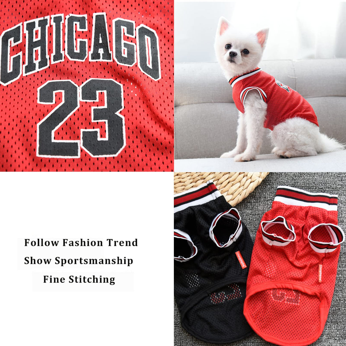 SVVOOD Dog Basketball Jersey Clothes Boy Girl Dog Pet Vest Clothes Puppy Shirt Apparel Cute Outfit Summer Fashion Cotton Dog Tshirt Female for Large Dogs, Medium & Small Chihuahua,Yorkies,Black,XL