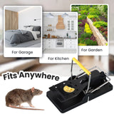 Qualirey 50 Pcs Mouse Traps Plastic Mice Trap House Indoor Rat Trap Quick Effective Safe Mouse Traps for Warehouse Garden Kitchen 3.86 x 1.81 x 2.17 Inch (Black,Yellow)