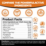 Calming Chews for Dogs - Anxiety Relief Treats Helps with Advanced Stress Relief, Separation Aid, Barking, Composure, Promote Relaxation - All Ages & Sizes, 180 Soft Chews