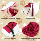 GraduatePro Dog Graduation Cap and Gown Costume Set - Adjustable Knit Fabric with Gold Tassel, 4 Sizes (S/M/L/XL) for Small Dogs & Cats to Medium Dogs, Washable Formal Pet Graduation Attire (Maroon)