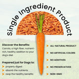 Olewo Original Carrots for Dogs – Fiber for Perfect Poop, Dog Food Toppers for Picky Eaters, Natural Skin & Coat Support, Multivitamin, Probiotics for Digestive and Gut Health, 5.5 lbs