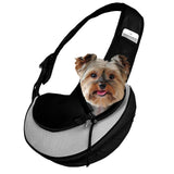 Expandable Pet Carrier Sling Bag - Small Dog, Puppy and Cat Carrier Front Shoulder Backpack w/Harness Strap - Carrying Pouch for ESA, Animal Travel - PU Leather Bottom, Mesh Pocket by Katziela (Grey)