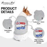 Parisian Pet Patriotic Dog Shirt – 100% Cotton Shirts for Small Dogs – Sleeveless Puppy Clothes – Stylish Dog Apparel for 4th of July – Breathable Clothes for Dogs - Stretchy Pet Vest