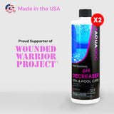 AquaDoc Spa pH Decreaser for Hot Tub - 32oz (2-Pack) - Sodium Bisulfate Spa pH Down for Water Balance - Made in USA