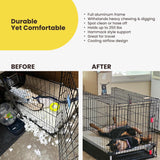 K9 Ballistics Chew Proof Elevated Outdoor Cooling Cot Bed for X Large Dogs - Virtually Indestructible, Preassembled, Withstands Aggressive Chewers - XL, Ripstop Obsidian Black