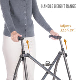 Able Life Space Saver Walker Lite w/Wheels, Lightweight Folding Walker for Adults, Seniors, and Elderly, Collapsible Travel Walker, Ski Glides for Mobility Support, Compact, Black Walnut