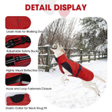 Nanaki Warm Dog Coats for Winter, Fleece Lined Furry Collar, Waterproof Reflective Dog Snowsuit with Leash Hole for Outdoor Walking Hunting, Easy On Cold Weather Puppy Jacket Vest, Beagle, Red L