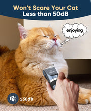 Load image into Gallery viewer, oneisall Quiet Cat Clippers for Matted &amp; Long Hair, 2-Speed Cordless Pet Shaver Grooming Kit for Cats, Small Dogs &amp; Animals (Blue)
