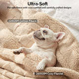 GASUR Waterproof Dog Blankets for Large Dogs, Dog Blanket for Couch Bed, Fleece Pet Blanket for Furniture Sofa Protector, Soft Pet Throw Blankets for Crate Car Outdoor, Washable, Twin 60"x80" Beige