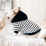 CHEERTAILS Dog Sweaters for Medium Dogs Boy French Bulldog Clothes,Frenchie Clothes Dog Fleece Sweaters Winter Coat Pet Sweatshirt Hoodie Medium Sized Halloween Costume,Black Striped,L