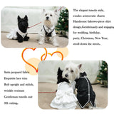 Dog Tuxedo Tailcoat Suit Shirt with Bow Tie, Formal Outfit Tux Attire for Puppy Small Medium Dogs Cats Costume (Tailcoat, Large)