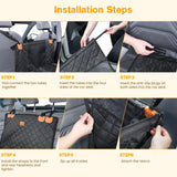 Pecute Heavy-Duty Dog Car Seat & Back Seat Extender –Hard PVC Support for Large Dogs up to 330 lbs – Cars, SUVs & Trucks – Scratch-Resistant Sofa Leather & Breathable Mesh for Safe, Stable Road Trips