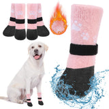 BEAUTYZOO Dog Boots - Warm & Waterproof Dog Booties & Paw Protectors, Anti-Slip for Hardwood Floor, Small to Senior Sizes, Pink
