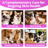 POPPAW Liquid Collagen for Dogs Skin Comfort & Calming, Dog Itch Relief & Anti-Scratching & Coat Supplement with Biotin for Skin Barrier & Sensitive Immune Health Support - Chicken Flavor, 2 FL.Oz