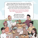 Mile Four Organic Chicken Feed – Starter Chick Mash, Non-GMO, USA Grown, 21% Protein, Corn-Free, Soy-Free, Non-Medicated Chick Feed, 2 lb Sample