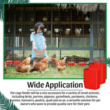 Zhehao 20 Pcs Bird Cage Cups Chicken Feeder Waterer Cups 18 oz Pigeon Feeder Plastic Poultry Wire Cage Hanging Rooster Chicken Water Bowl for Pet Bunny Gamefowl Poultry(Red)