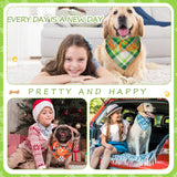 50 Pcs Plaid Dog Bandanas Bulk Cute Dog Scarf Bibs Puppy Pet Bandanas with Captions Adjustable Cat Outfit Washable Triangle Scarf Kerchief for Small to Medium Girl Boy pet(Cute)