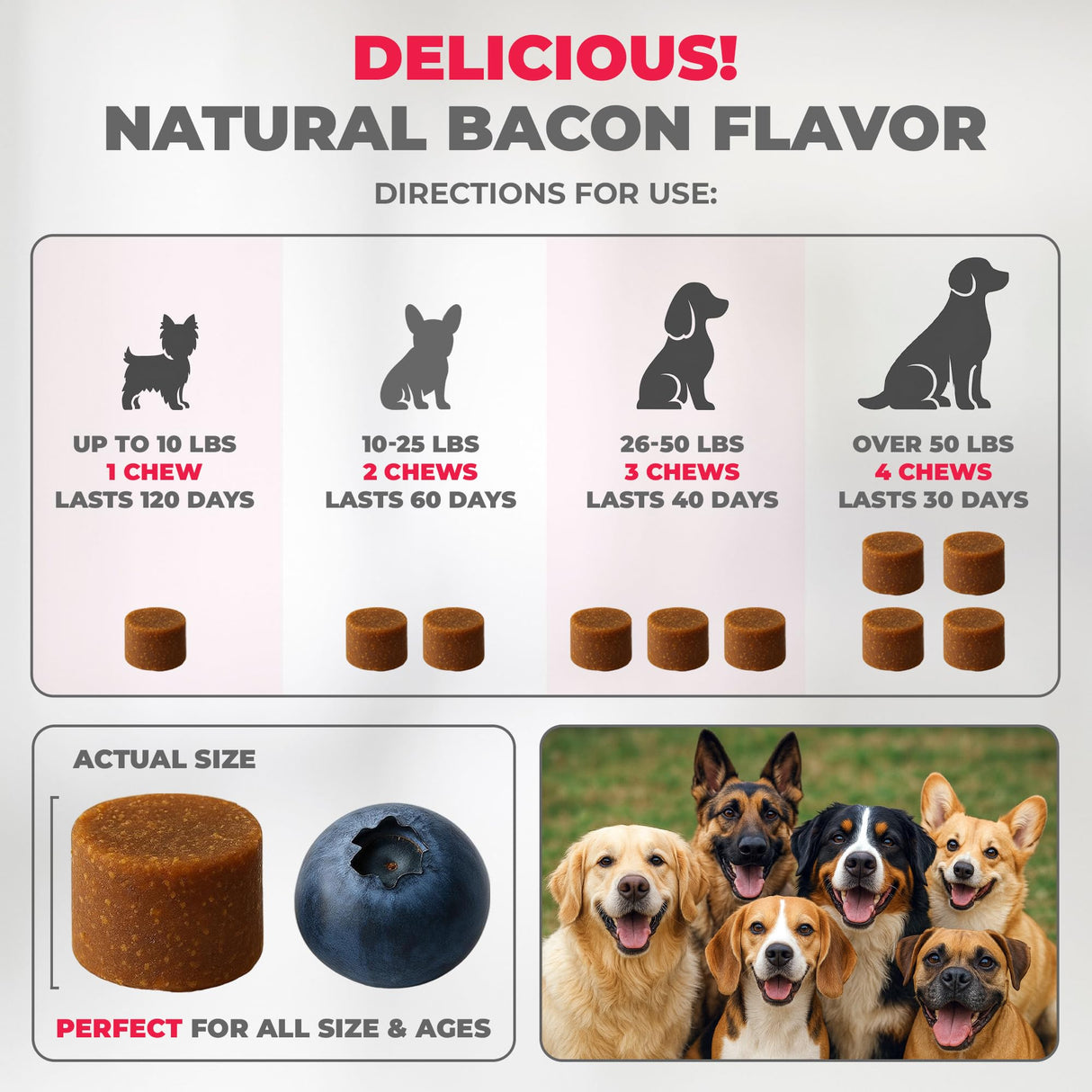 Mighty Petz MAX Dog Allergy Relief Chews - Itch Relief with Colostrum, Probiotics & Immune Support for Seasonal Allergies & Itchy Skin
